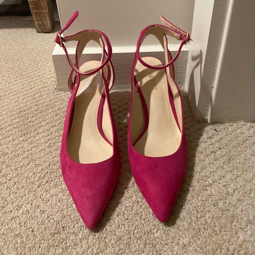 Nine West Hot Pink Heels with ankle Strap (5.5)